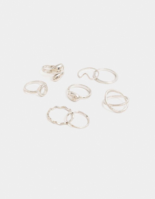 Sets Anillos Metal Anillos Sets De Metal - Plateado
