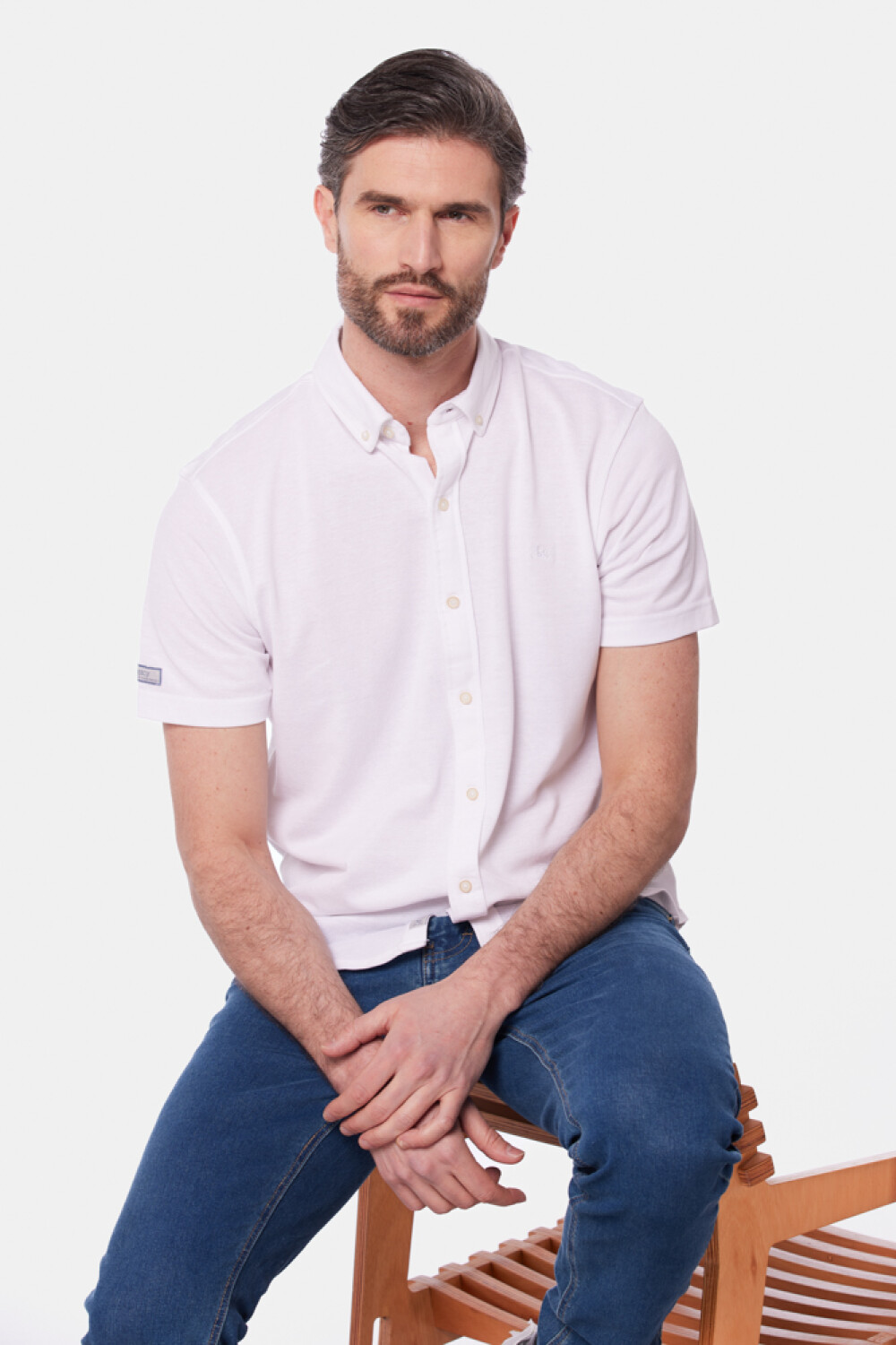 CAMISA LISA EN PIQUE Blanco