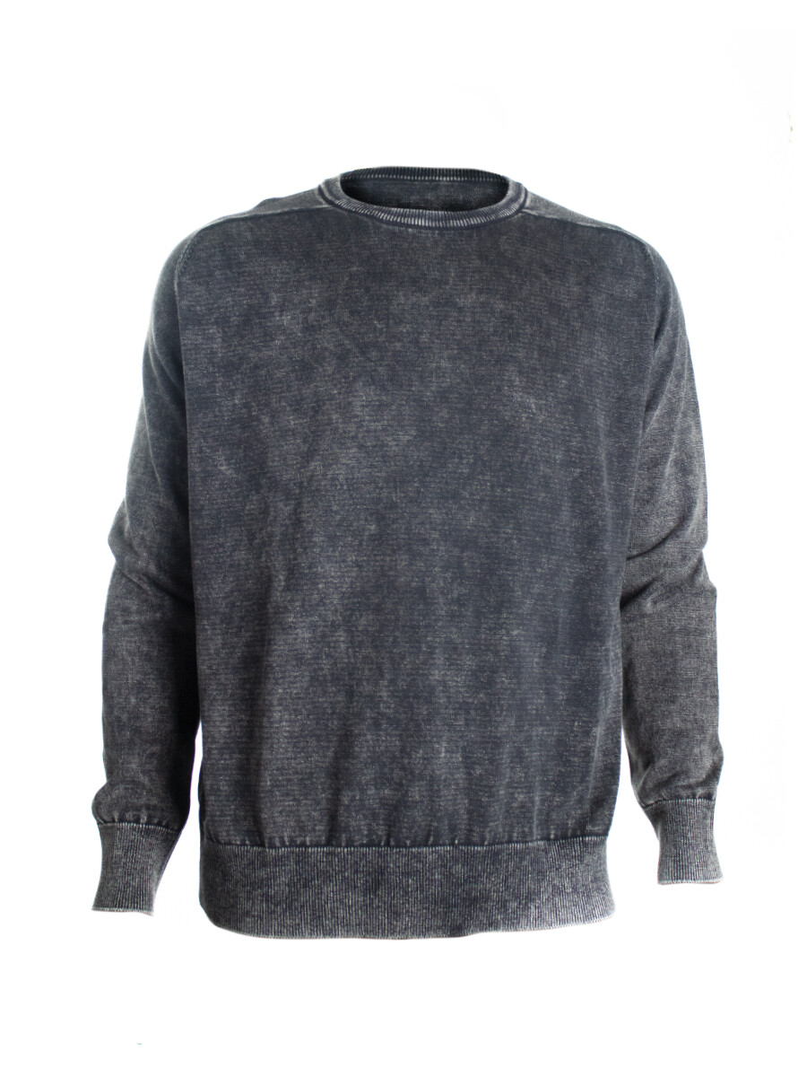 Buzo Cuello Base Algodón Lavado Santa Monica - Negro 
