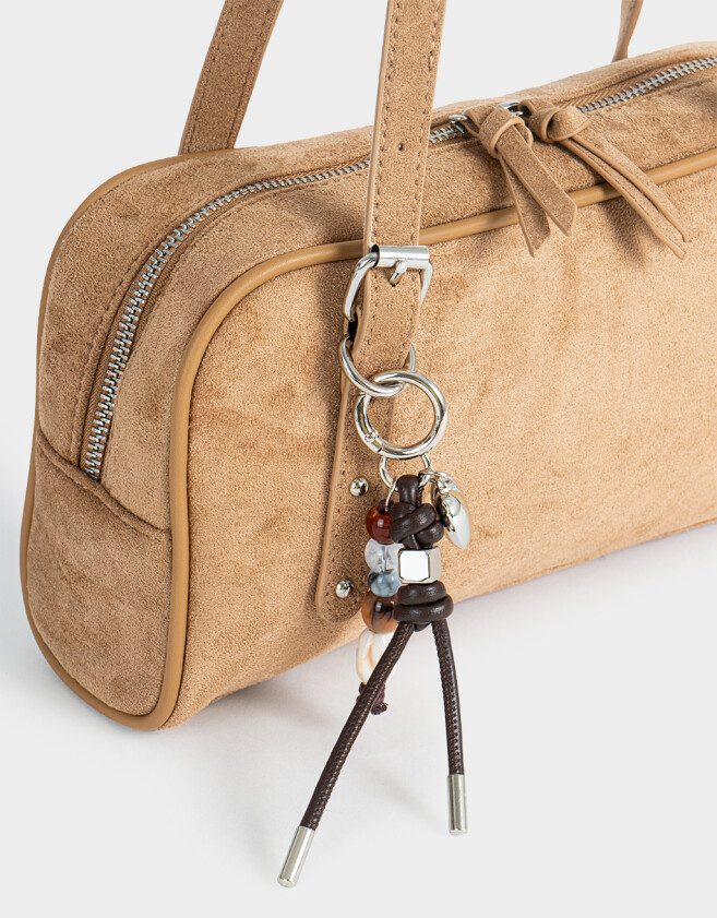 Bandoleras Cartera Bowling Suede Camel - Marron Camel