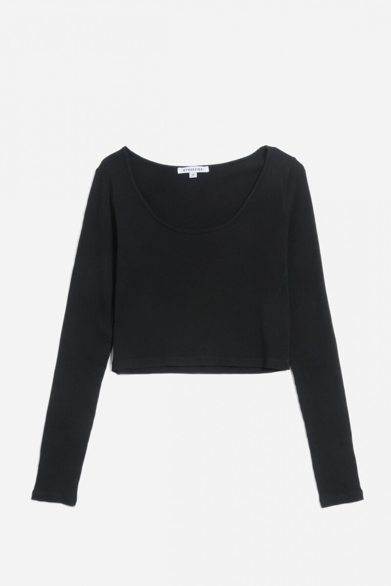 Remera m/l crop top NEGRO