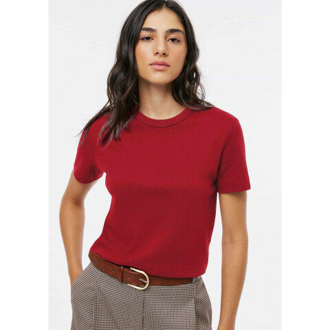 CAMISETA MM FEM VERMELHO ESCURO