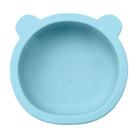Bowl Tazón Irrompible Diseño Oso p/ Comida Bebé en Silicona Celeste