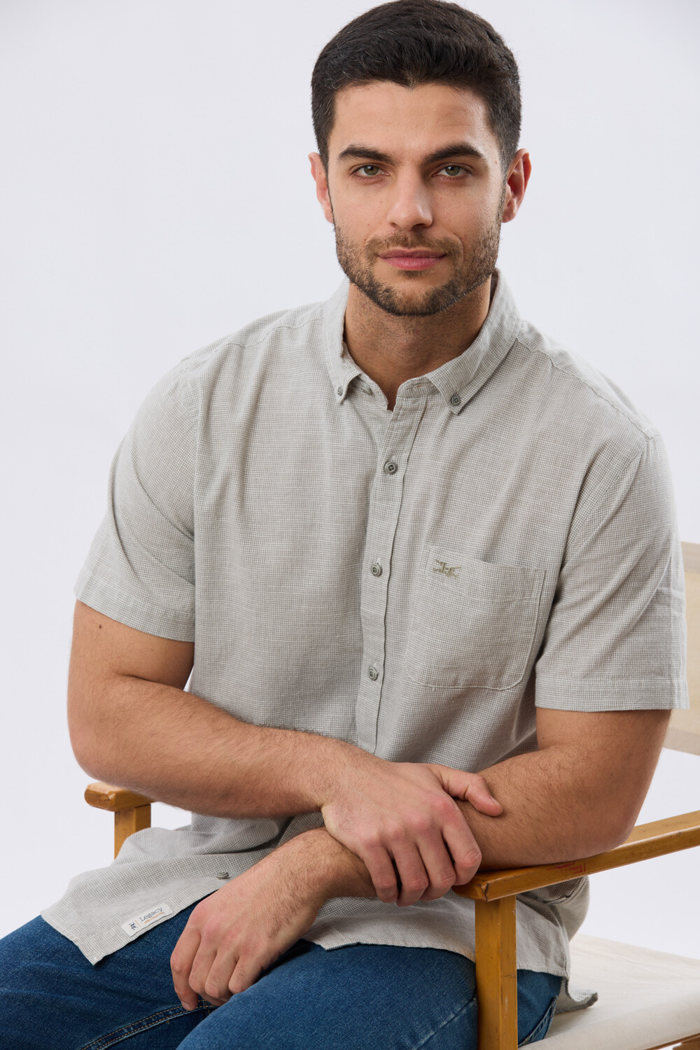 CAMISA CUADROS DE LINO Verde