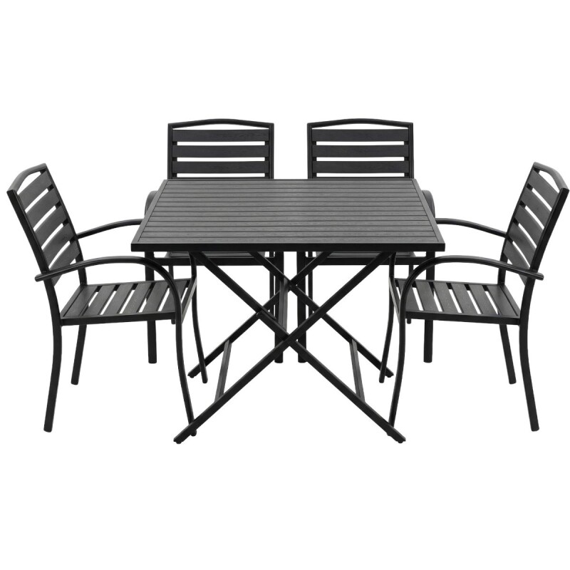 JGO JARDIN C/MESA CUAD NEGRO 5PZAS Unica