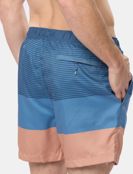 SHORT DE BAÑO RAYADO Azul