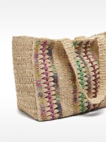 Bolso Shopper Multicolor De Efecto Rafia multicolor