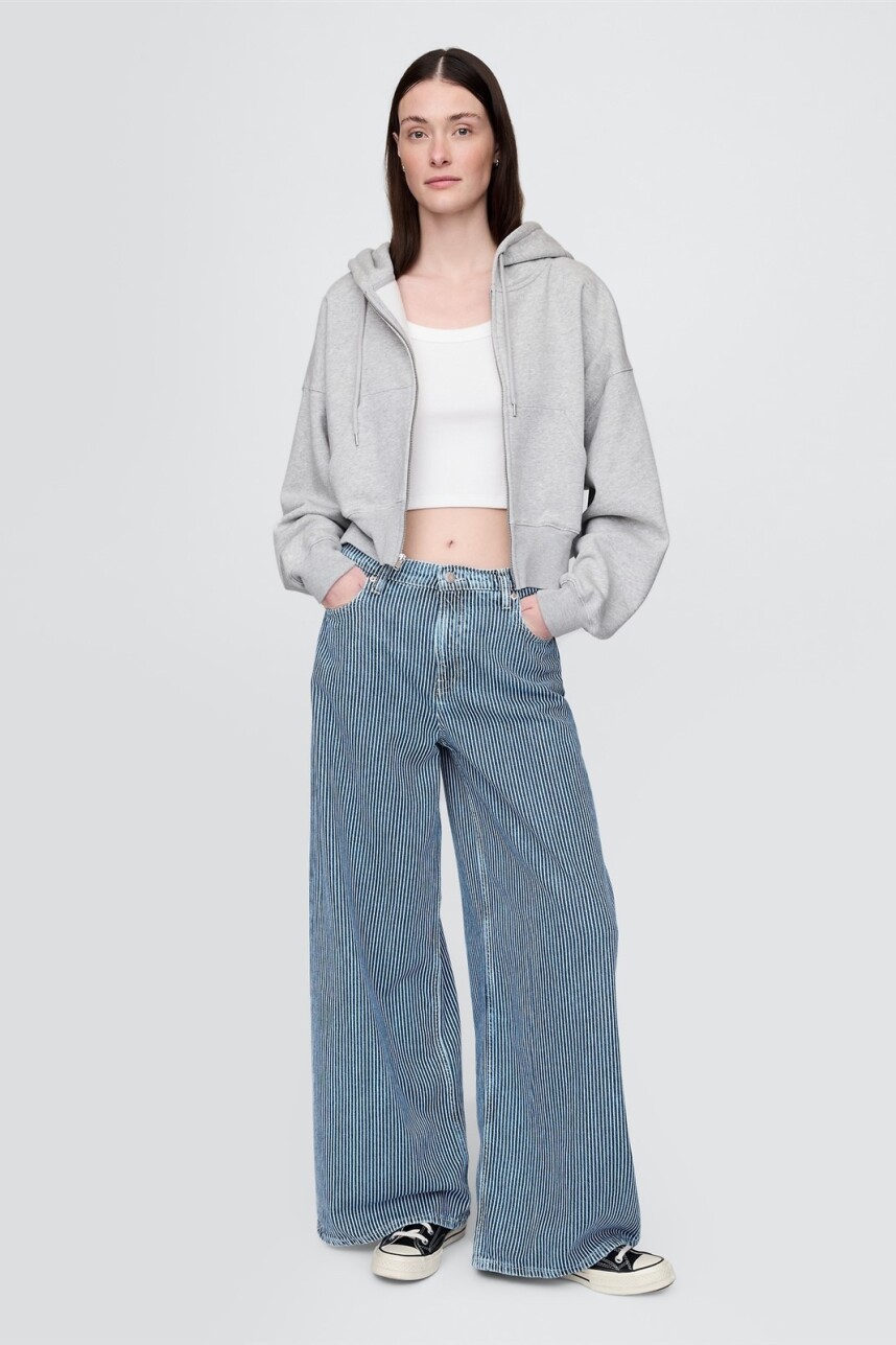 Jean Baggy Mujer Indigo Stripe