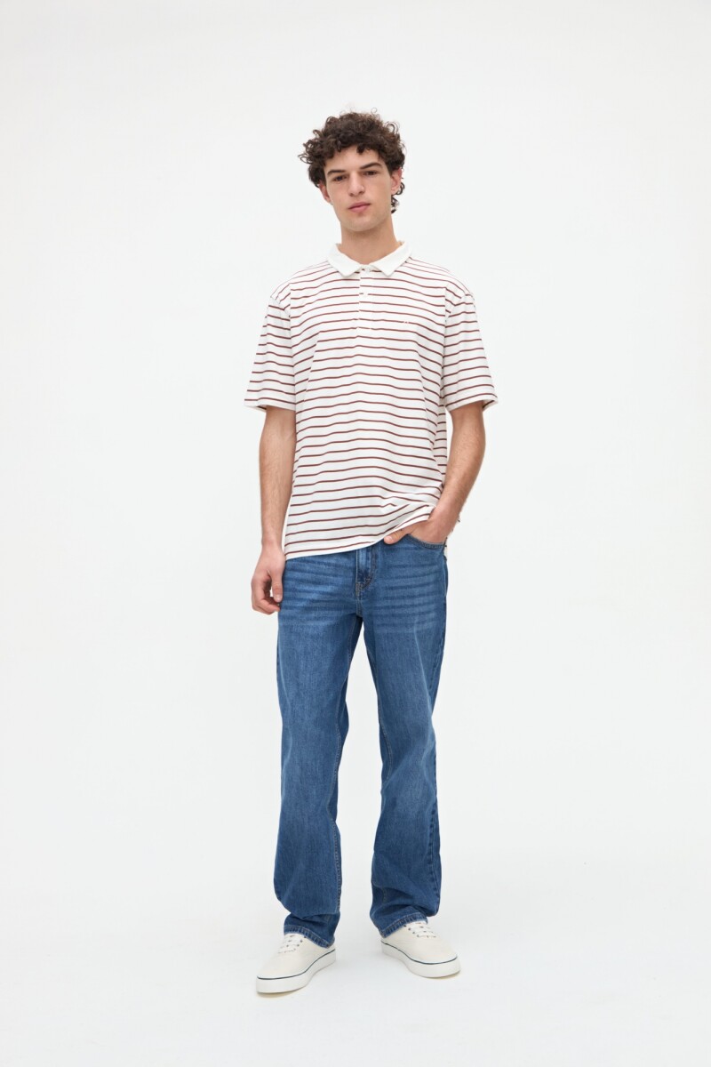 Remera polo Marin - Off white Camel 