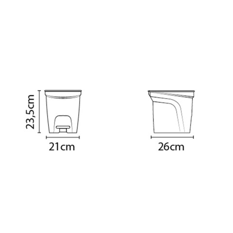 Papelera "COMPACT" 7 Lt. en polipropileno gris -TRAMONTINA TD0434