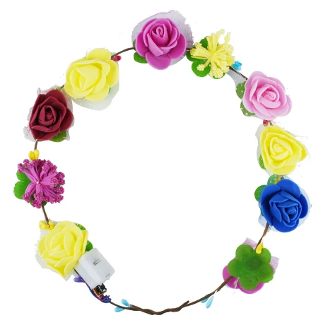 Corona de flores con luz led Corona de flores con luz led