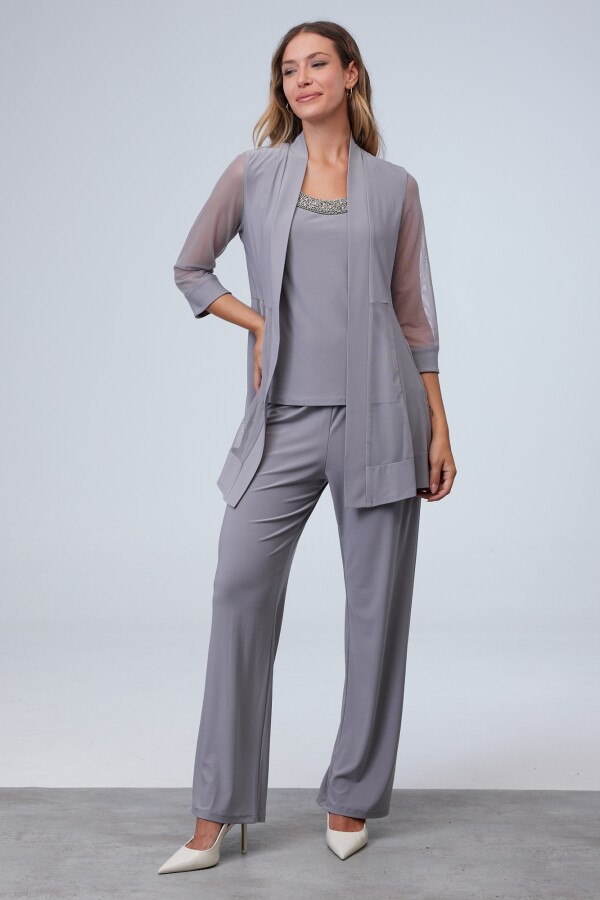 Set Chaqueta, Blusa & Pantalón TOSTADO
