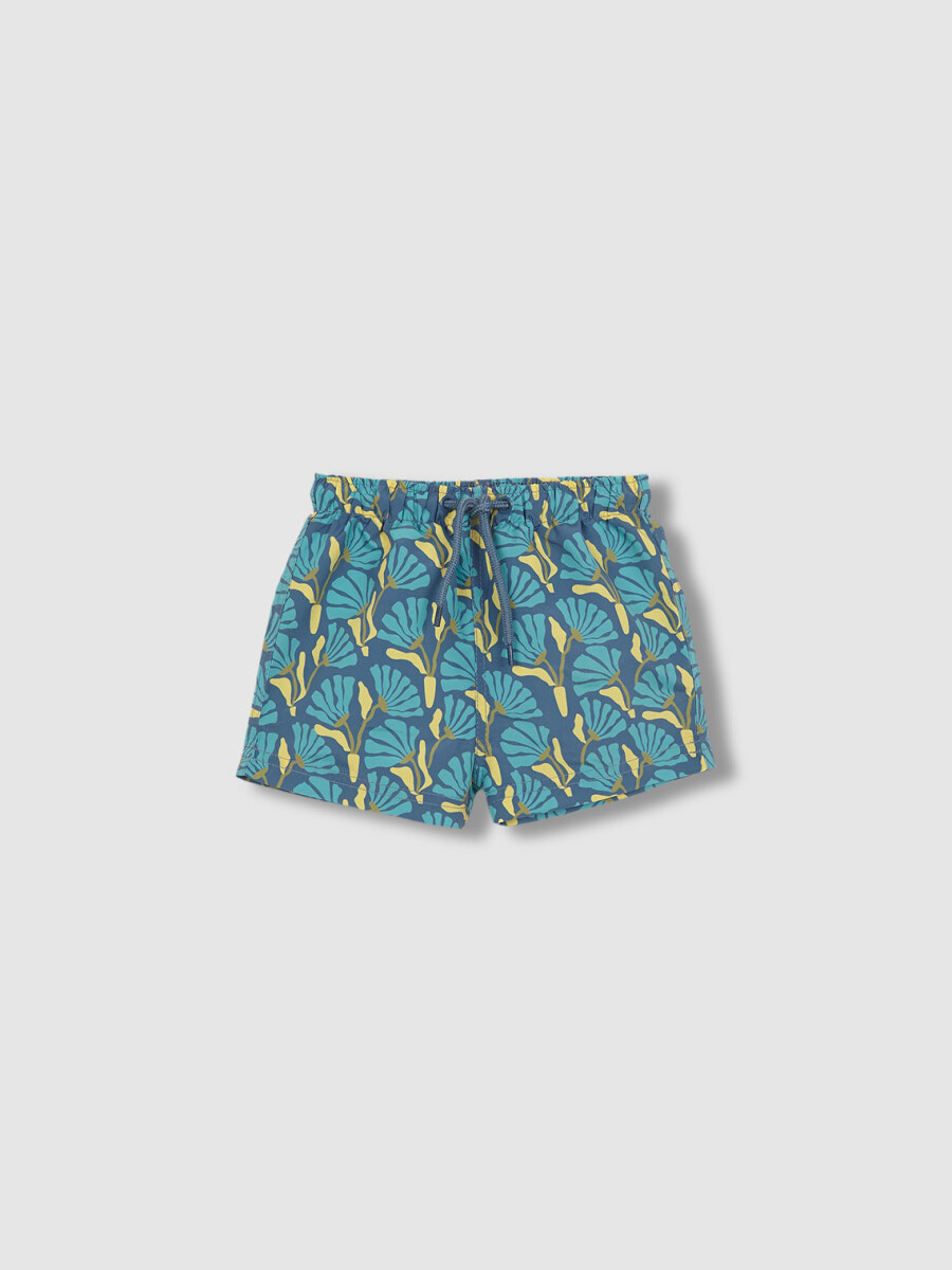 Bañador De Flores Azul