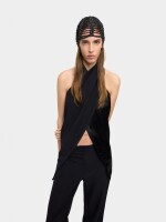 Gorro Macramé Con Cuentas negro