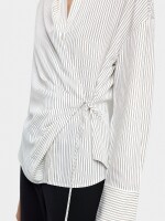 Camisa A Rayas Con Cruzado Y Drapeado multicolor