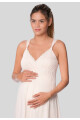 CAMISON MATERNAL EN ALGODON PIMA PERUANO CHAMPAGNE-IVORY
