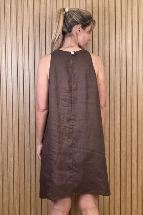 Vestido Veri Lino Chocolate