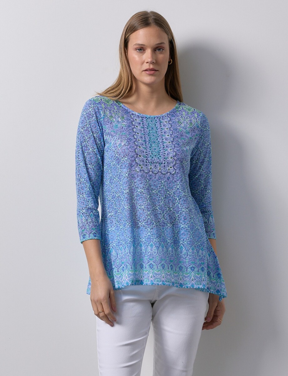 Blusa Printed - Azul/multi 