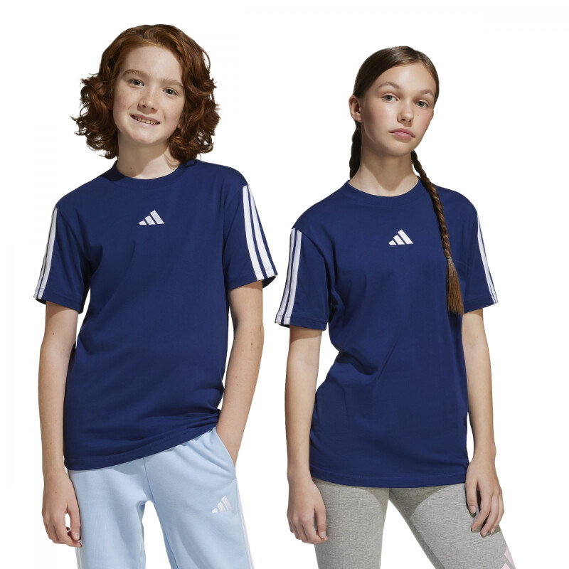 Remera Adidas J 3S TEE 160 Niños JD6490 Azul Oscuro-blanco