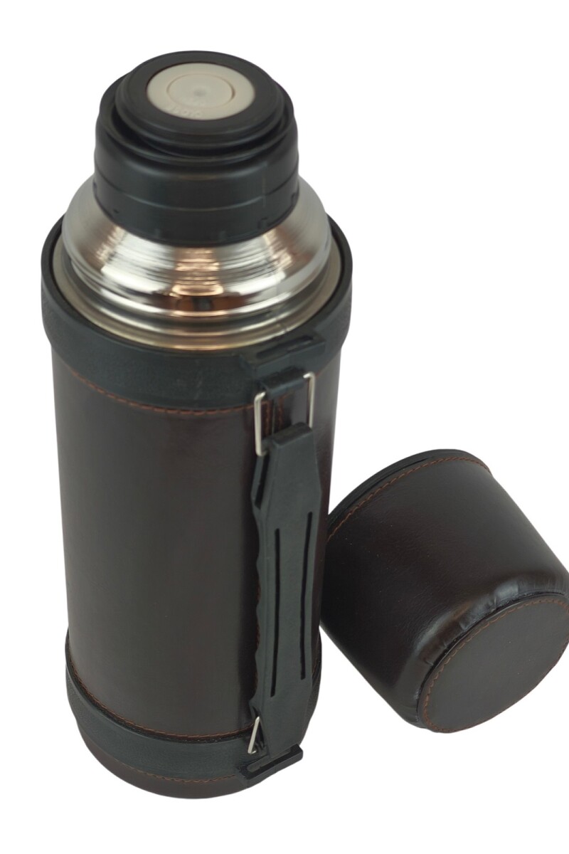 Termo de acero forrado 1 litro Chocolate