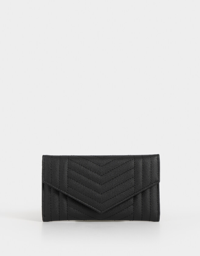 Ficheros Puffy Billetera Fichero Con Solapa - Negro