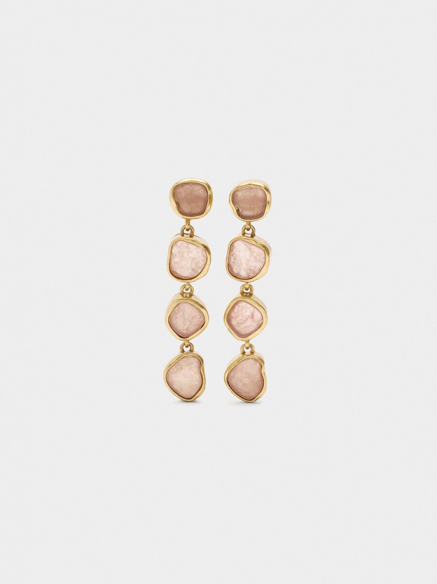 Pendientes Largos De Piedras - rosa 