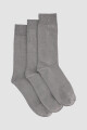 Pack x3 medias bamboo lisas xu Gris melange