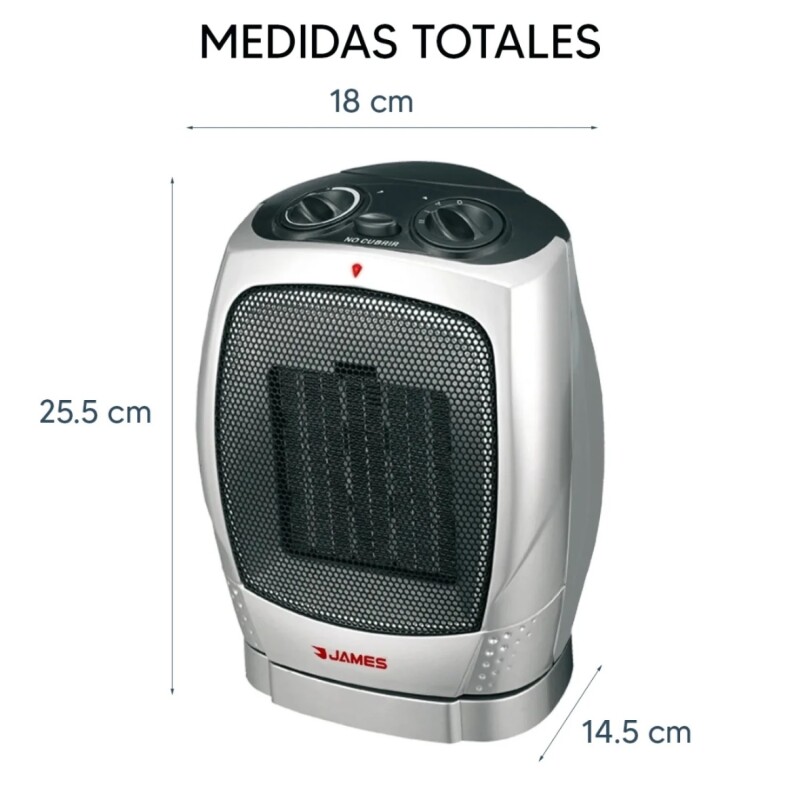 Caloventilador James Modelo Cvto 1500 Ptc - 1500 W Color Gris Caloventilador James Modelo Cvto 1500 Ptc - 1500 W Color Gris