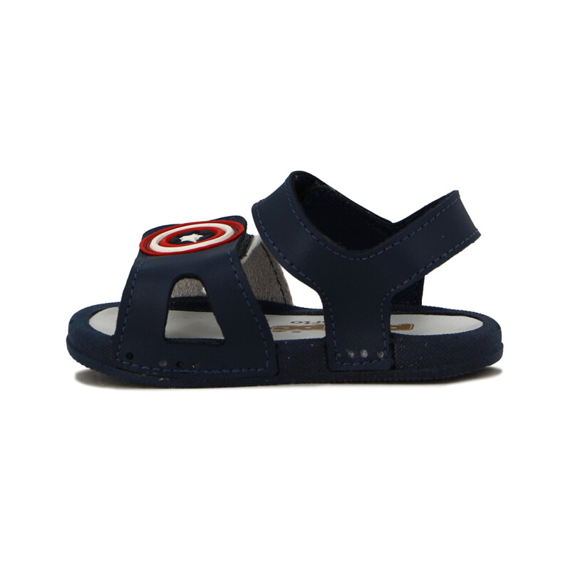 Pe Com Pe Sandalia Niño C/velcro Capitan America Marino-blanco
