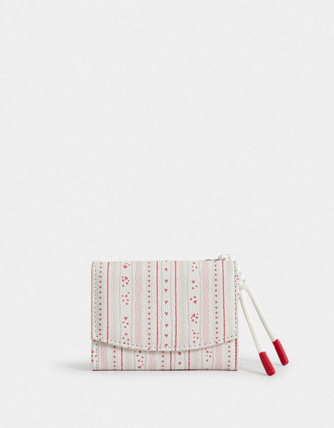 Billetera Billetera Solapa Corazones - Estampado Flores