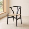 Silla Wishbone - Madera de Haya y Rattan natural Negro