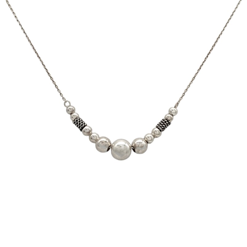 Conjunto gargantilla Bolitas - Plata 925 - Sin piedra- CJ3000 - Adulto - Conpiedra