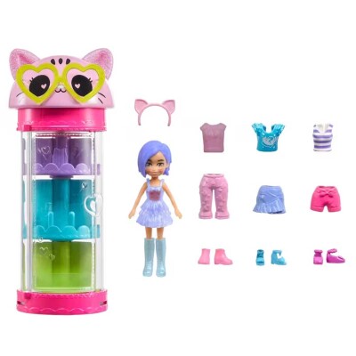 Armario de moda giratorio Polly Pocket Mattel Bella Cat