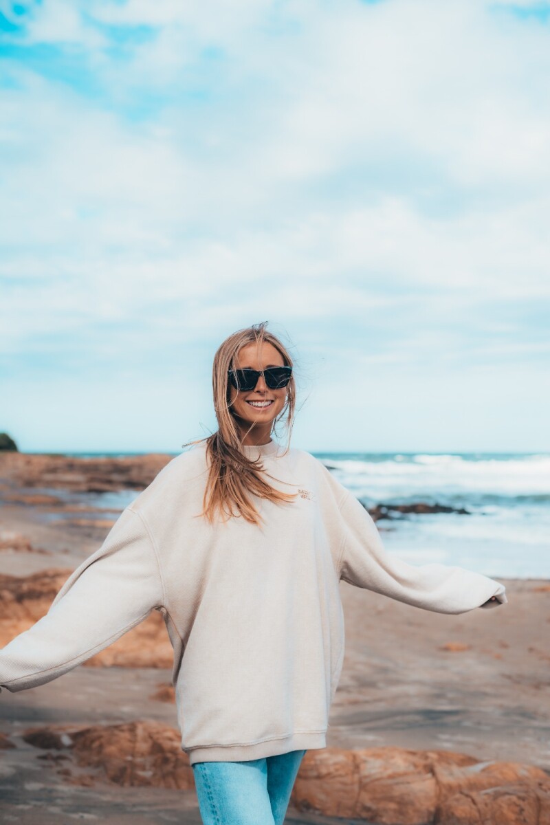 Buzo Acanalado Clásico / Crema U