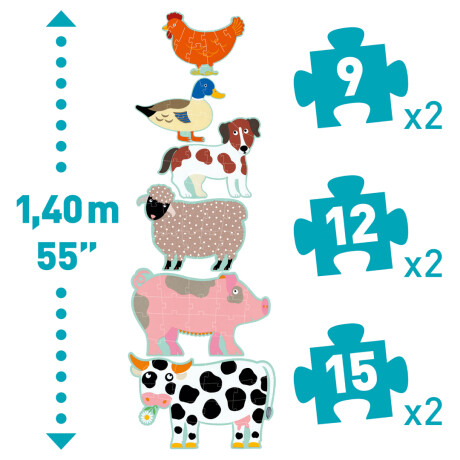Puzzle Djeco Honoré y Amigos 6 Puzzles