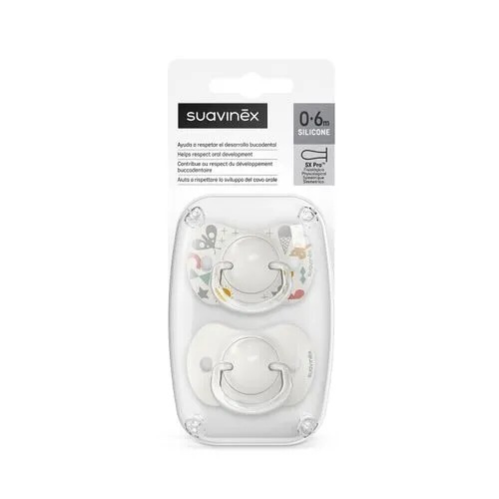 Set x2 chupete fisiologico Suavinex 0 a 6 M Park Blanco