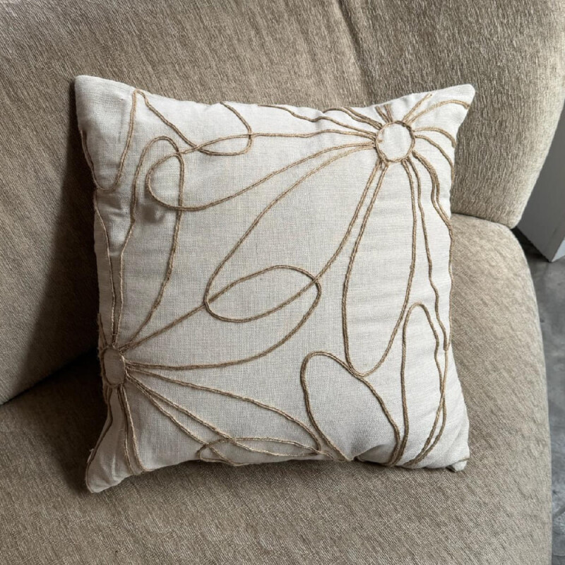 Funda de almohadón líneas marrones 45x45cm Funda de almohadón líneas marrones 45x45cm