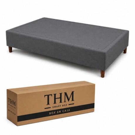 Cama SmartBox HAMPTONS 2 Plazas 140x190 cm Gris
