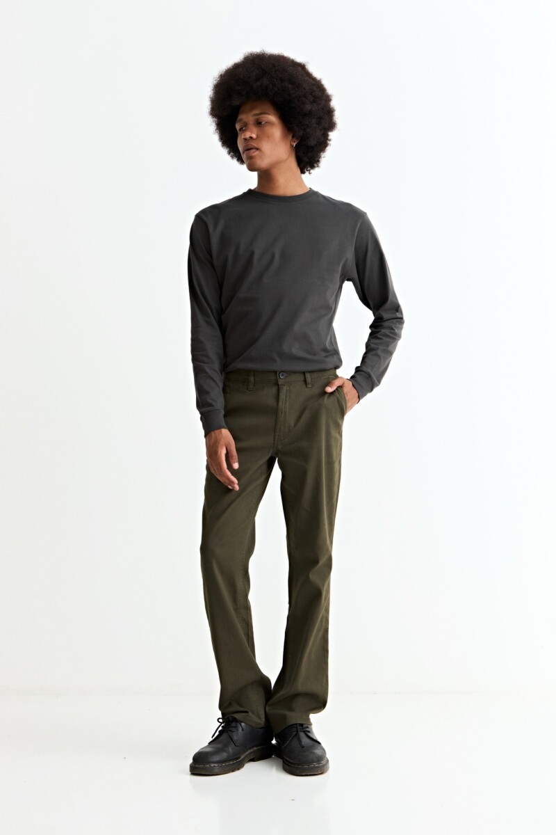 Pantalón recto VERDE INGLES
