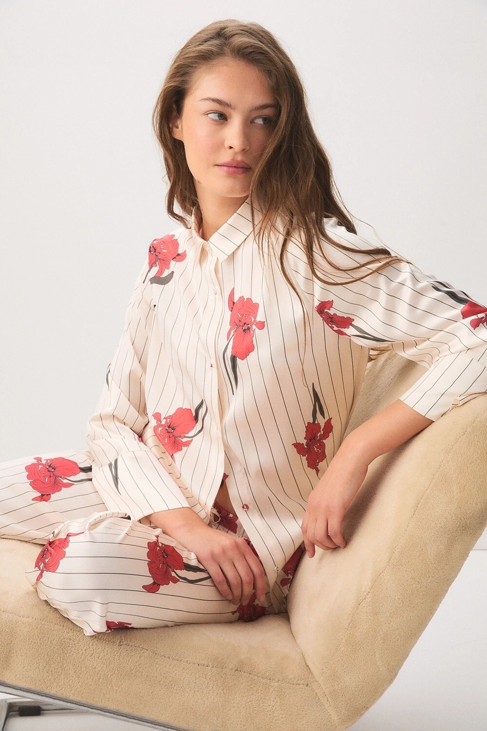 Pijama FLOWER Off White