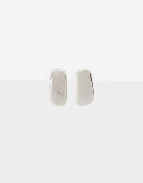 Aros Pasantes Metal Aros Rectangulares - Plateado Rodio