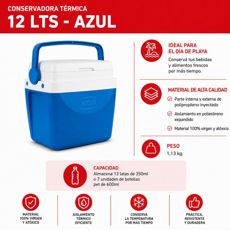 Conservadora térmica 12 lts AZUL