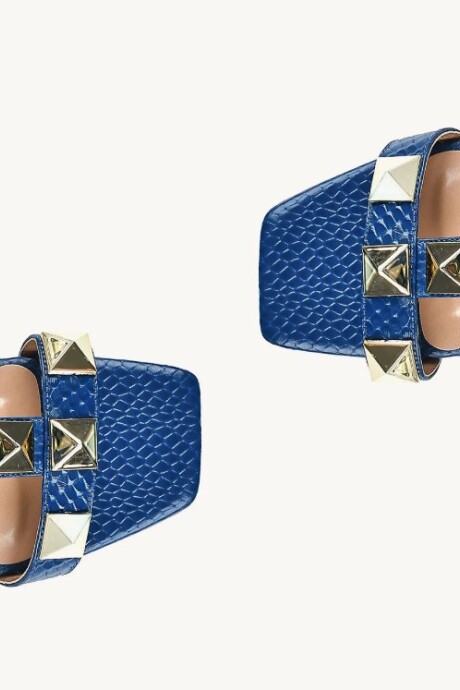 Sandalia taco alto Snake Safita Azul