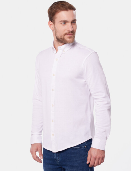 CAMISA LISA EN PIQUE Blanco