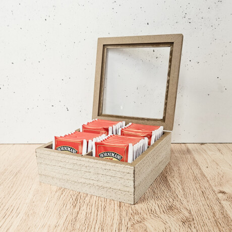 Caja de té de madera 4 compartimentos Sc