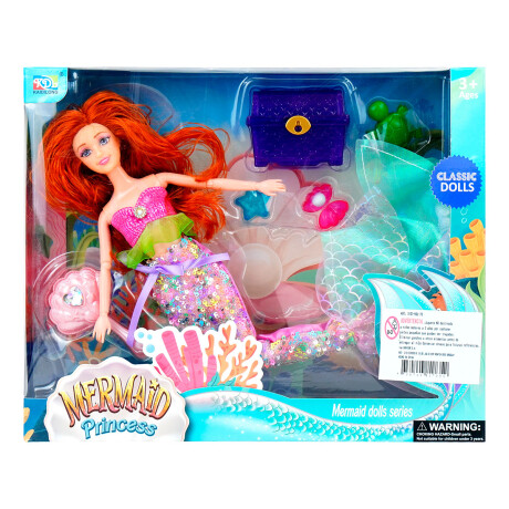Muñeca articulada sirena con accesorios Muñeca articulada sirena con accesorios