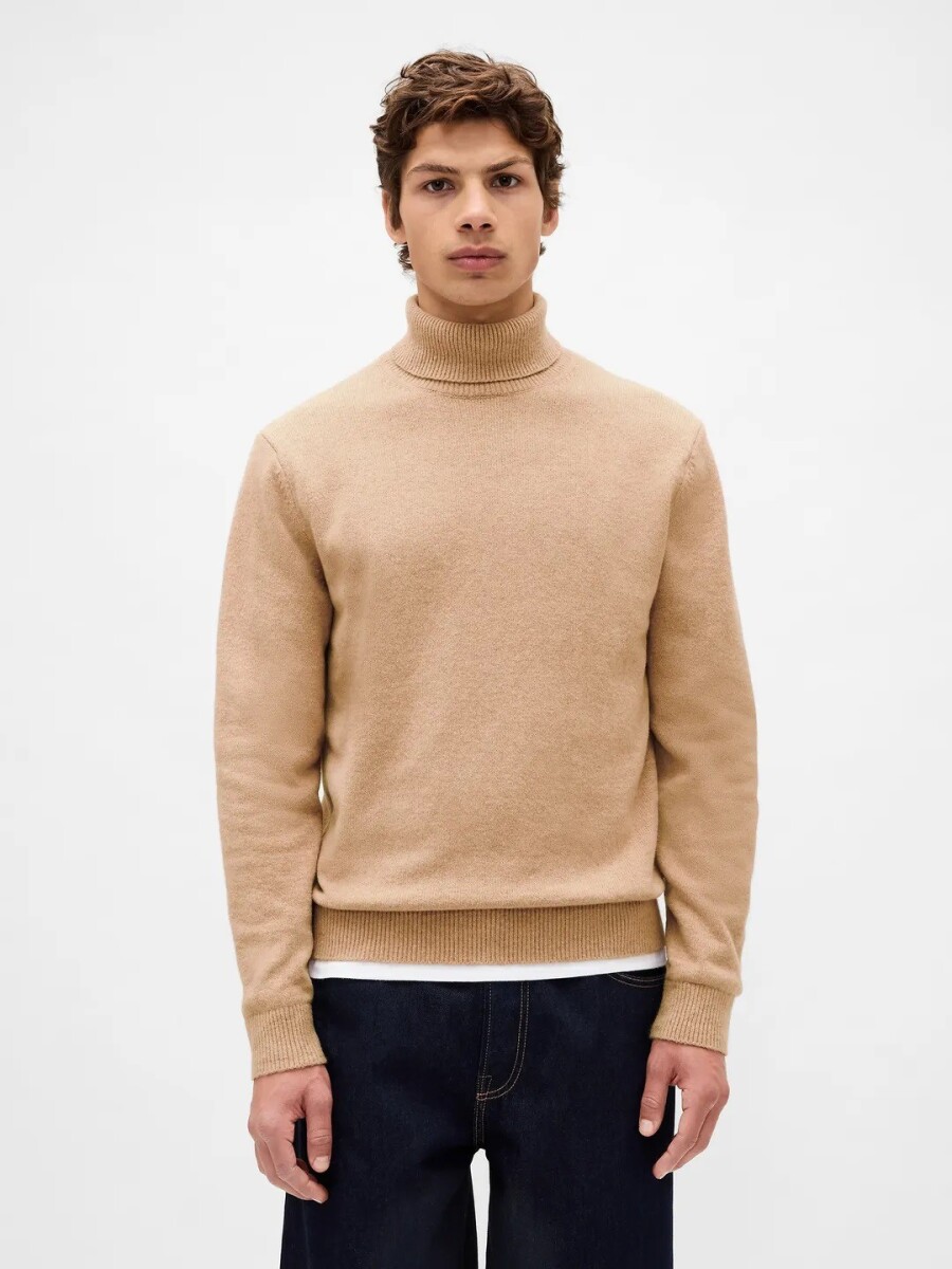 Buzo Polera Cashsoft Hombre - Camel Heather B2297 