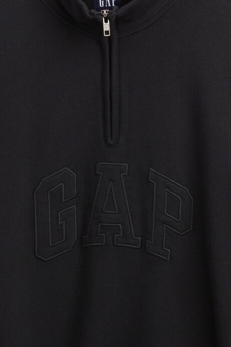 Buzo Deportivo Medio Cierre Logo Gap Hombre True Black