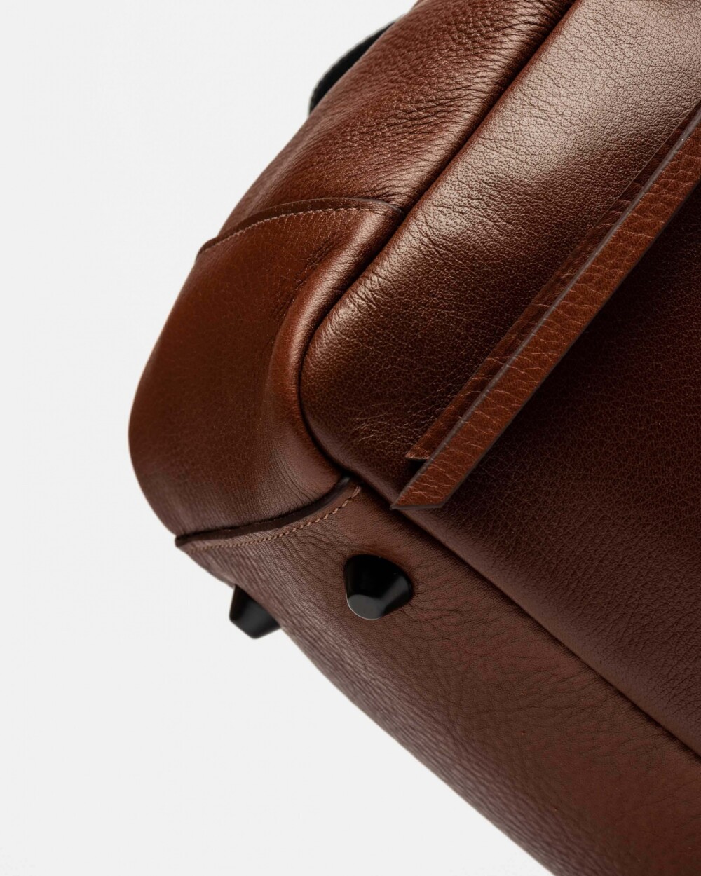 Mochila Urban En Cuero Liso Satinado Tabaco