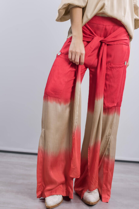 PANTALON ESPINO ROJO Y CHAMPAGNE